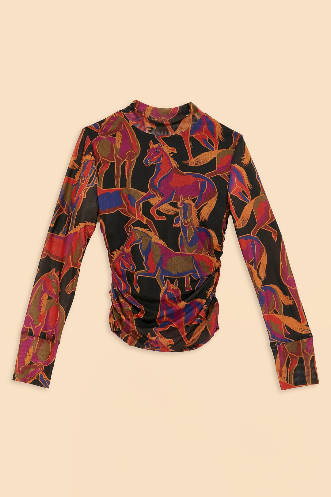 Blouse Wild Horses en tulle - Noir