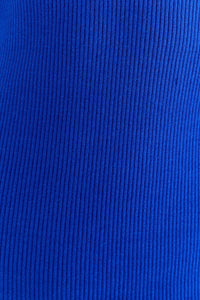 Robe midi à encolure cœur en maille - Bleu