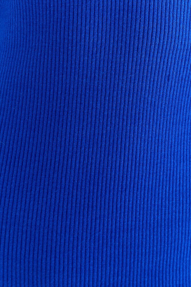 Robe midi à encolure cœur en maille - Bleu