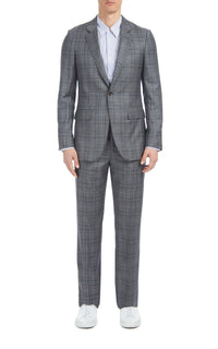 Blue & Grey Check / Veste Damien en laine - Blue & Grey Check
