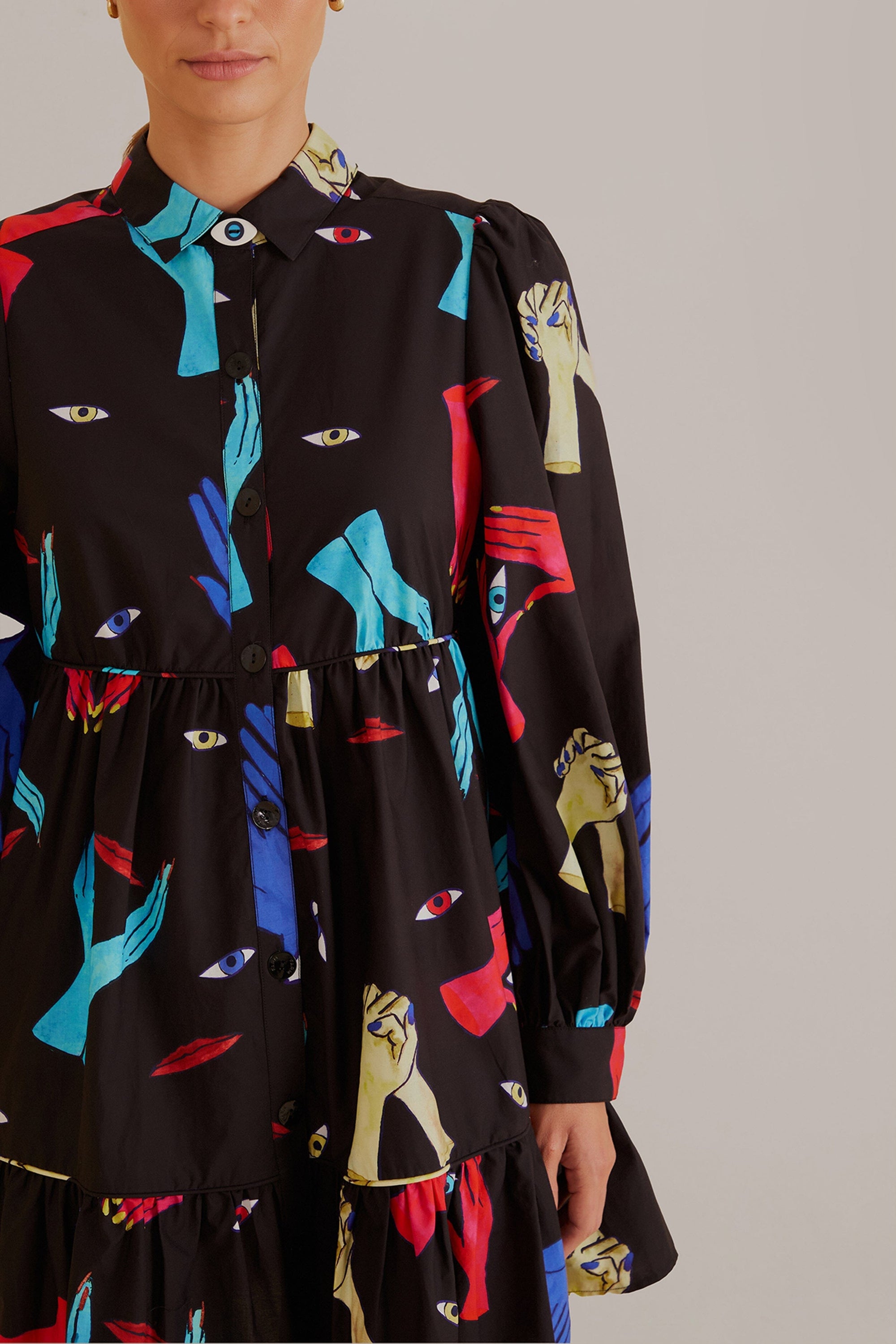 Robe courte à manches longuess - Noir