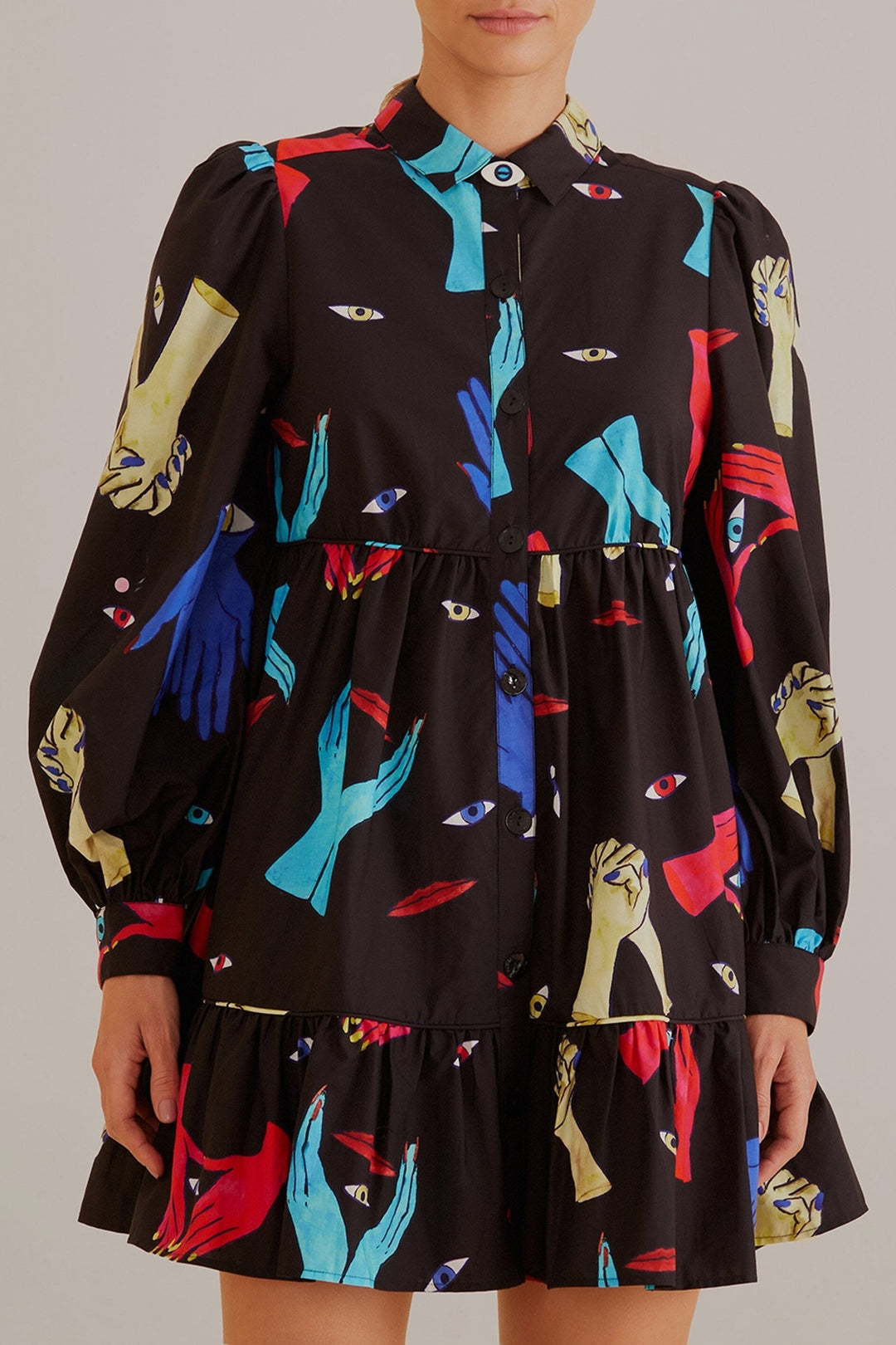 Robe courte à manches longuess - Noir
