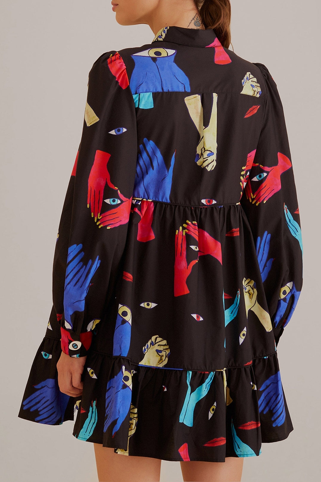 Robe courte à manches longuess - Noir