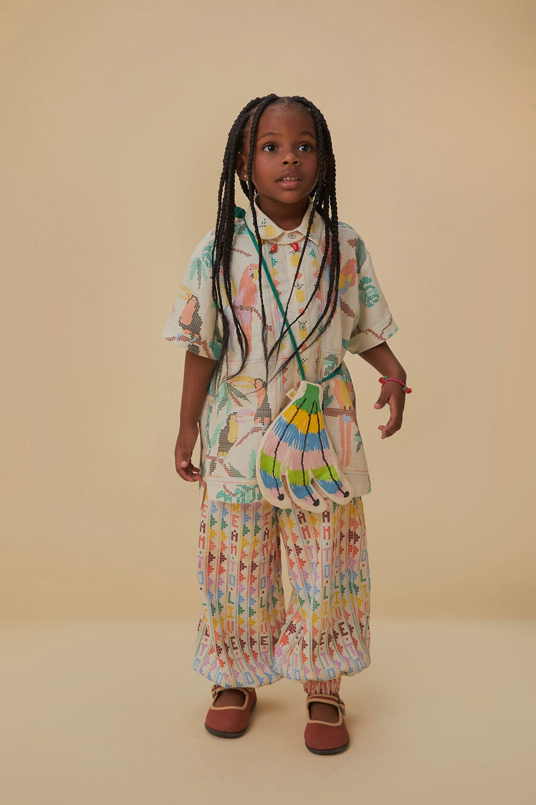 NEW_Stitched Birds Scarfs Off White Enfant - Stitched Birds Scarfs Off White