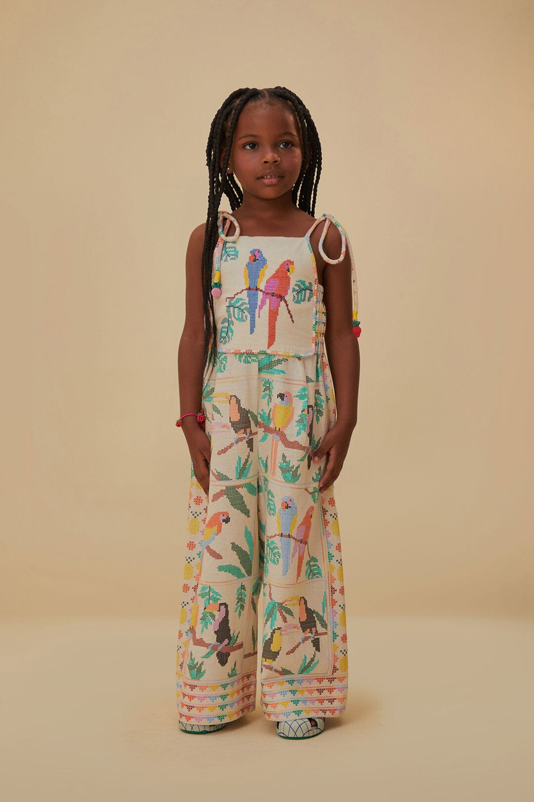 NEW_Stitched Birds Scarfs Off White Enfant - Stitched Birds Scarfs Off White