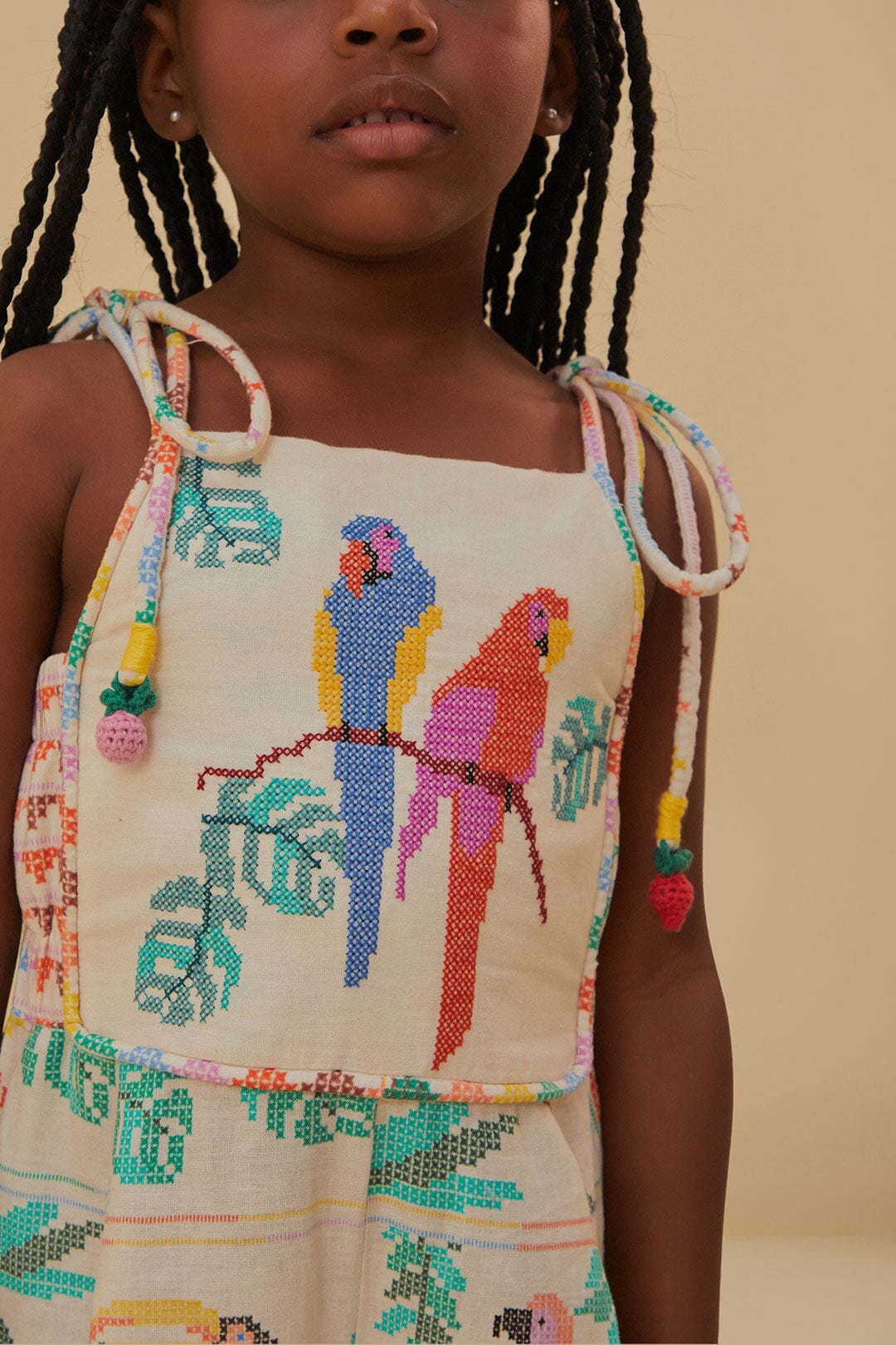 NEW_Stitched Birds Scarfs Off White Enfant - Stitched Birds Scarfs Off White