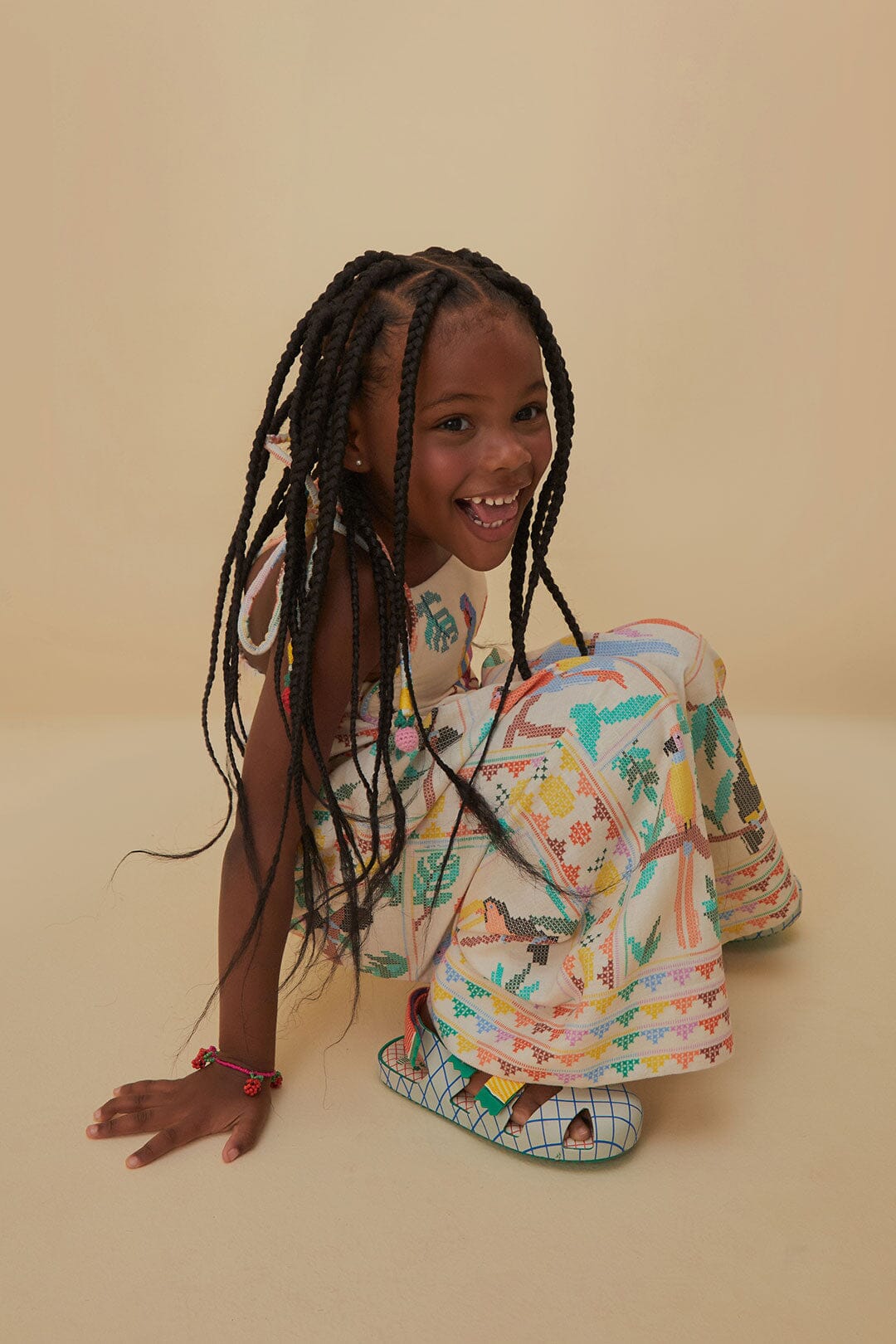NEW_Stitched Birds Scarfs Off White Enfant - Stitched Birds Scarfs Off White