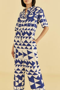 MEDIA OFF LINE_Combinaison Pitta Tiles en lin - Blanc