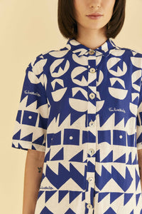 MEDIA OFF LINE_Combinaison Pitta Tiles en lin - Blanc