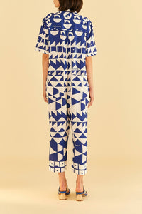 MEDIA OFF LINE_Combinaison Pitta Tiles en lin - Blanc