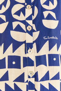 MEDIA OFF LINE_Combinaison Pitta Tiles en lin - Blanc