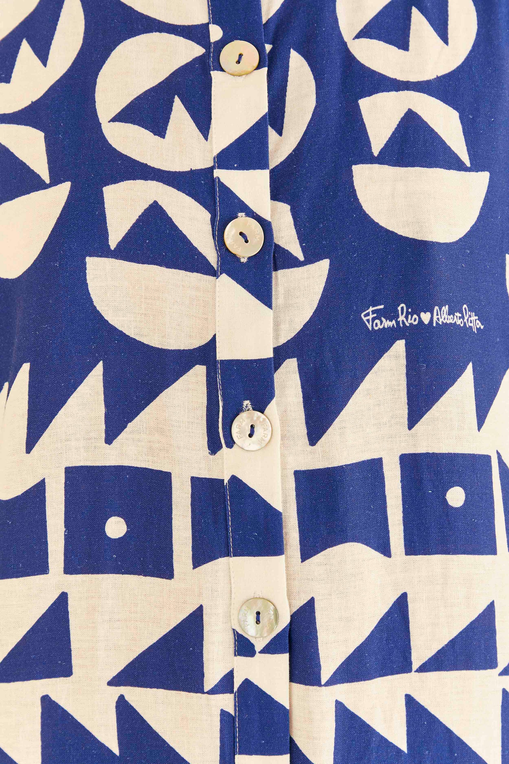 MEDIA OFF LINE_Combinaison Pitta Tiles en lin - Blanc