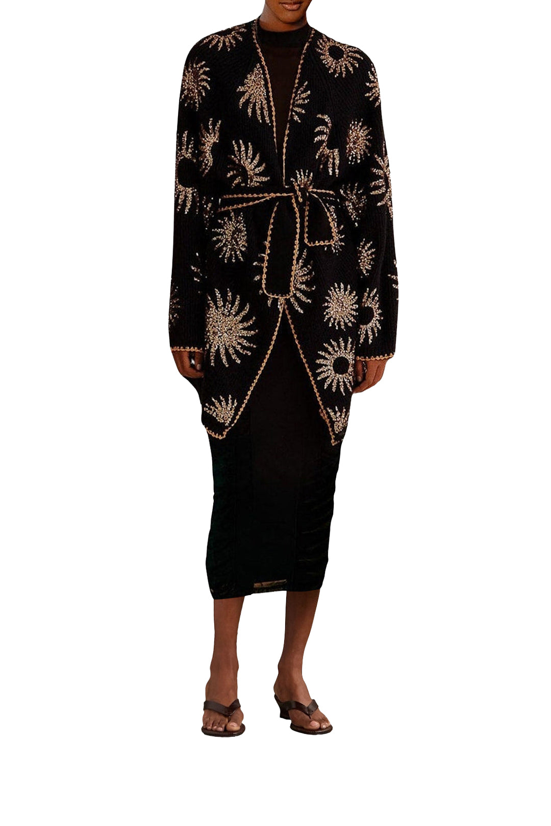 Cardigan brodé de paillettes - Noir