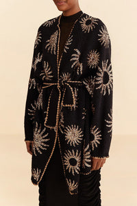 Cardigan brodé de paillettes - Noir