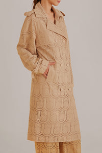 Trench-coat Pineapple à œillets en coton - Beige