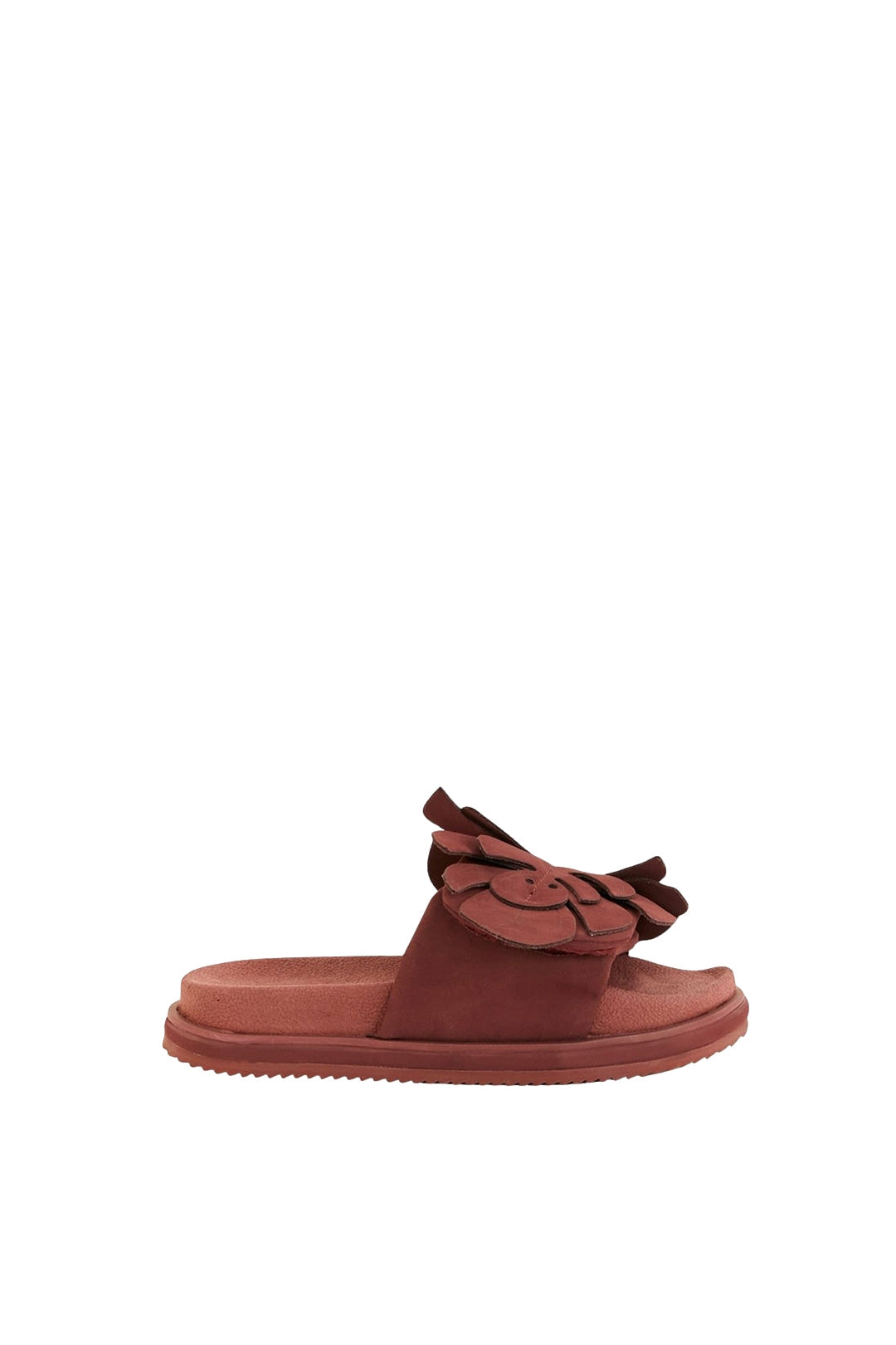Monstera mules with leather inset - Brown