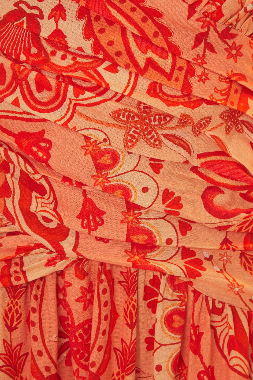 Robe longue Jaipur à nœuds en lin - Rouge