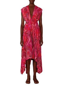 Robe midi Endless Summer à encolure en v - Rouge