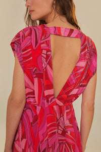 Robe midi Endless Summer à encolure en v - Rouge