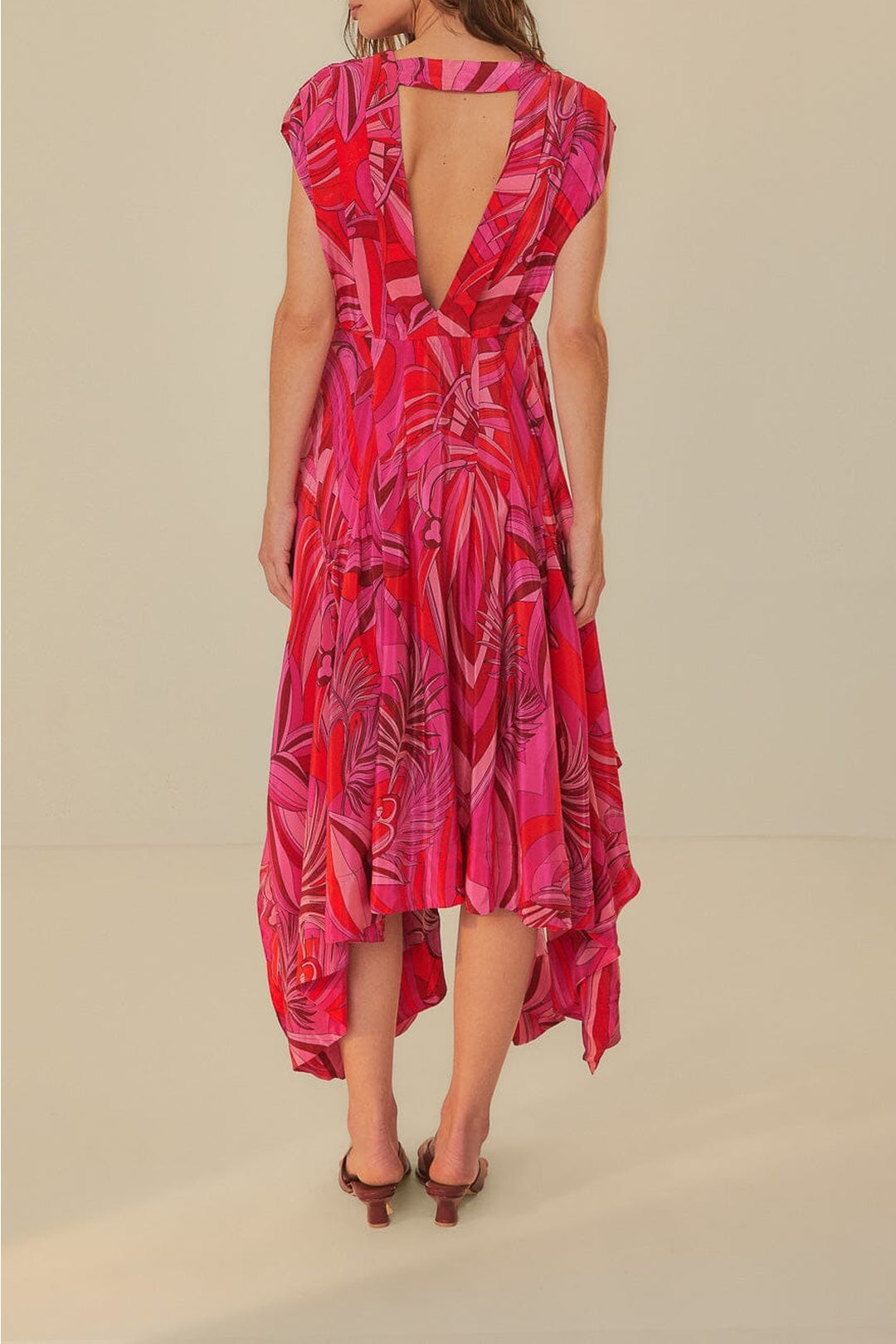 Robe midi Endless Summer à encolure en v - Rouge