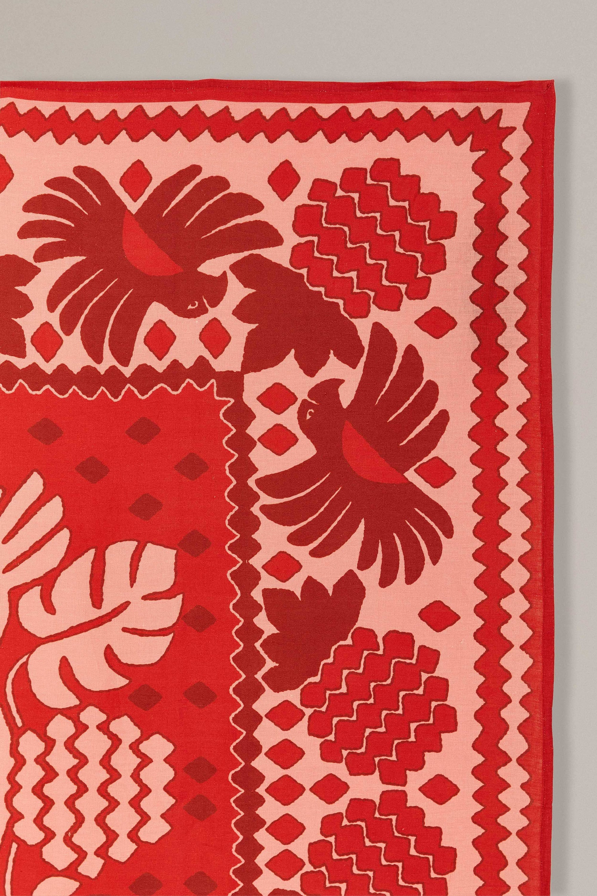 MEDIA OFF LINE_Nappe Go Tropical en lin - Rouge