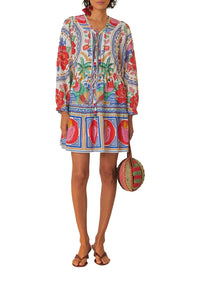 Robe courte Flowers Beach - Multicolore