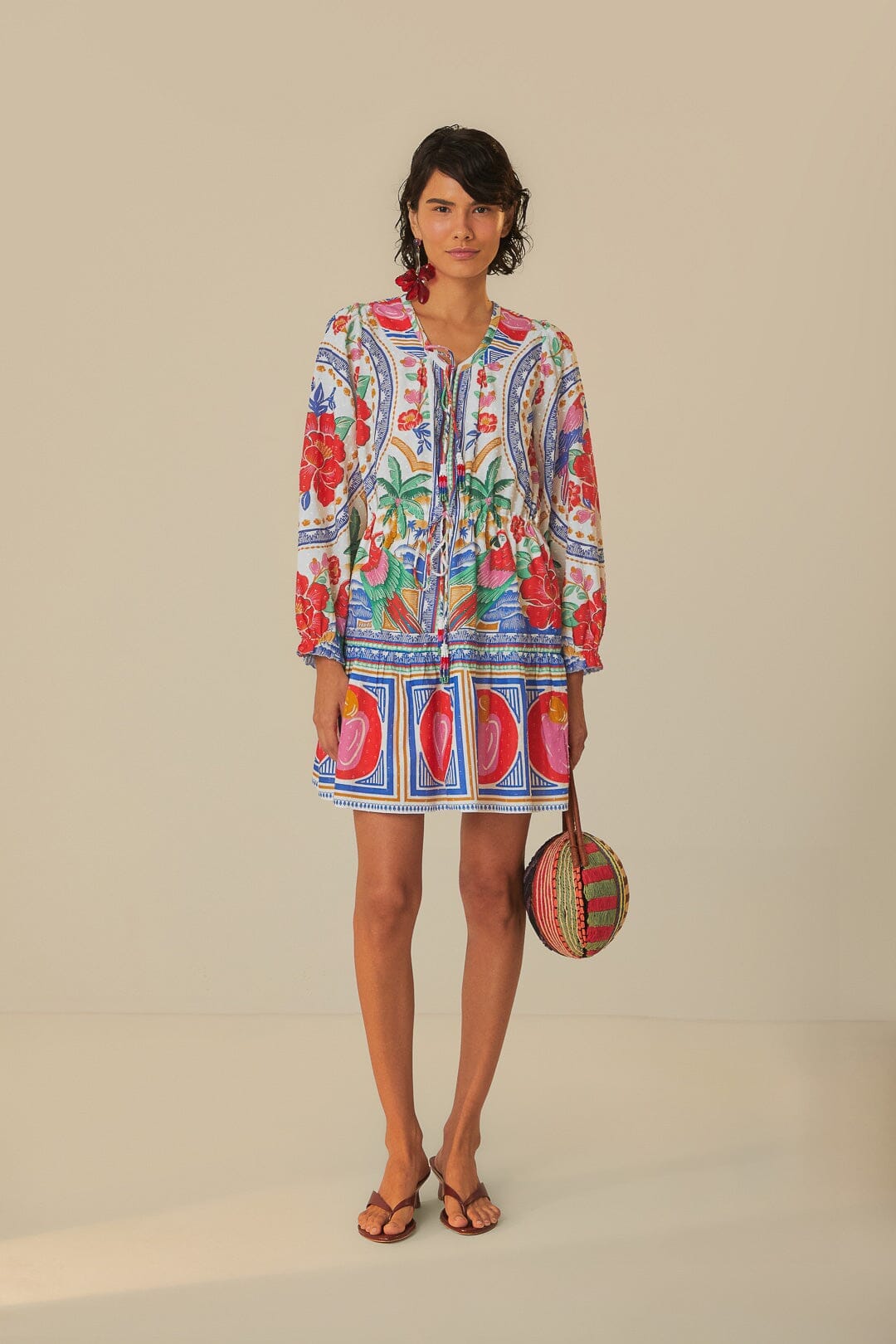 NEW_Flowers Off White Robes courtes - Flowers Off White