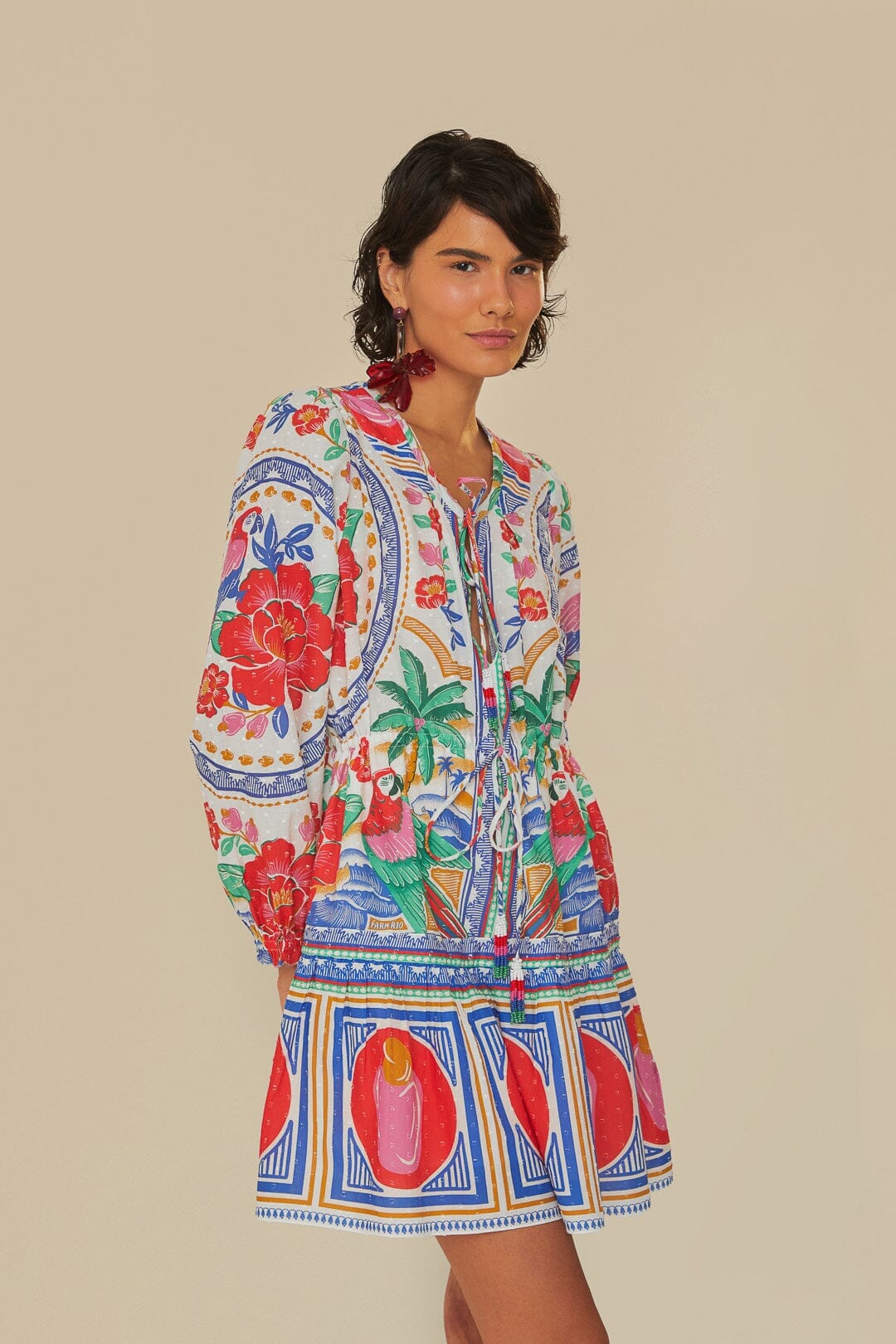 NEW_Flowers Off White Robes courtes - Flowers Off White