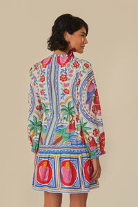 NEW_Flowers Off White Robes courtes - Flowers Off White