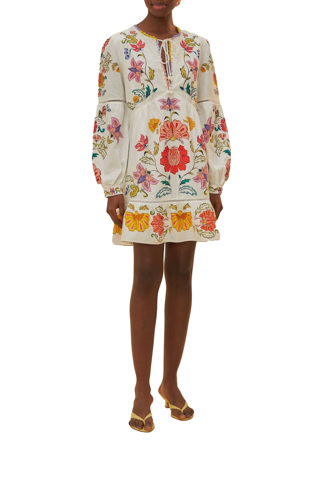 NEW_Floral Insects Off White Robes courtes - Floral Insects Off White