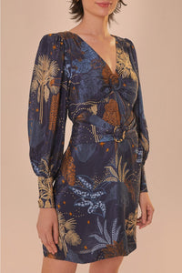 Robe courte Jungle nocturne - Bleu