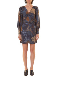 Robe courte Jungle nocturne - Bleu