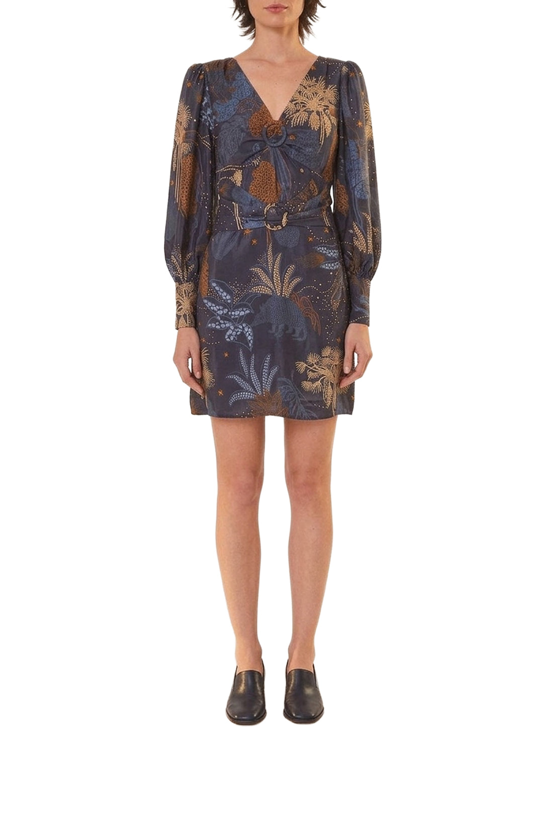 Robe courte Jungle nocturne - Bleu