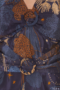Robe courte Jungle nocturne - Bleu