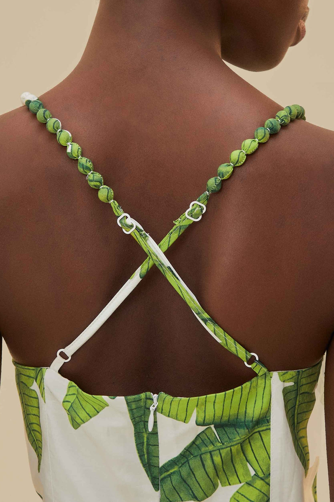 Robe midi Palm Fan en coton - Vert