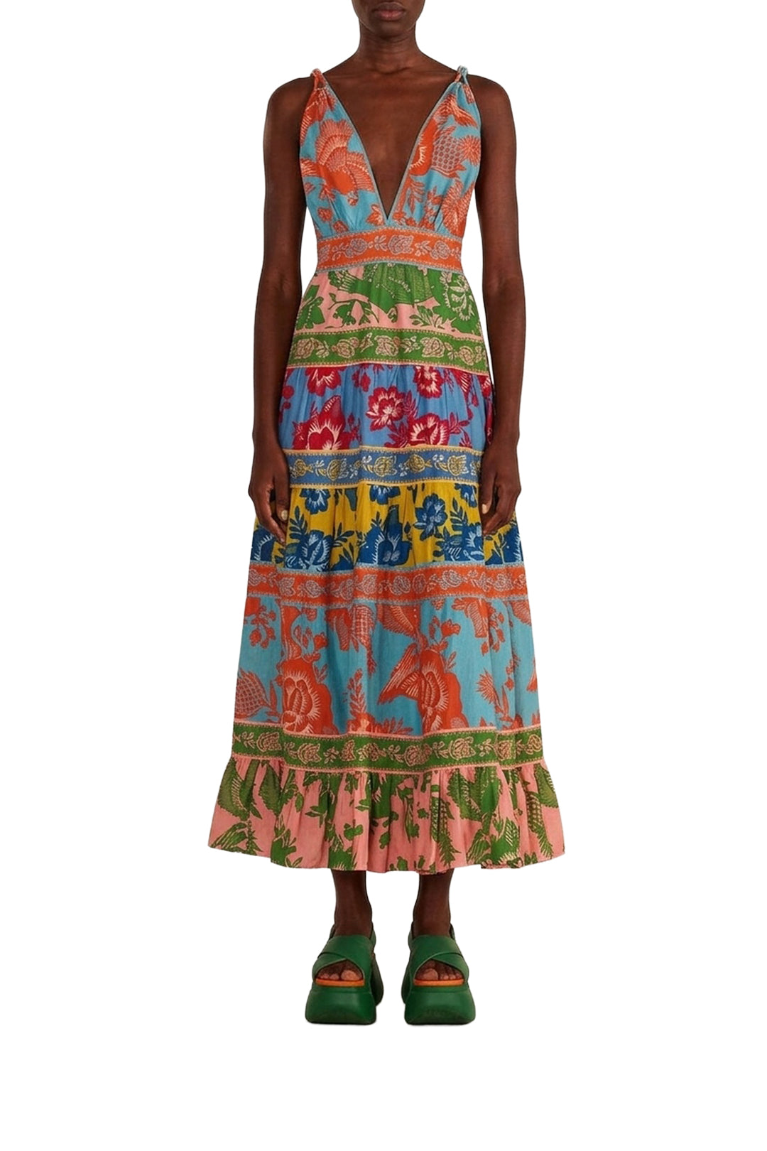 Robe longue Jardin en dentelle - Multicolore