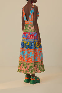 Robe longue Jardin en dentelle - Multicolore