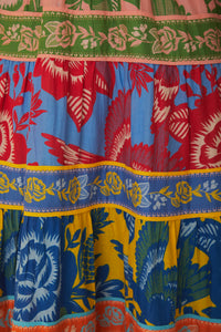 Robe longue Jardin en dentelle - Multicolore