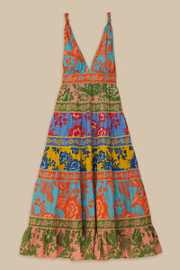 Robe longue Jardin en dentelle - Multicolore