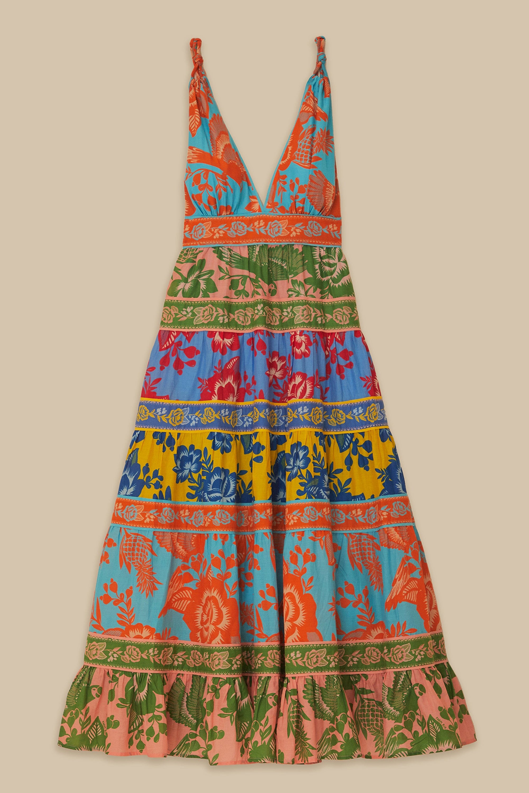 Robe longue Jardin en dentelle - Multicolore