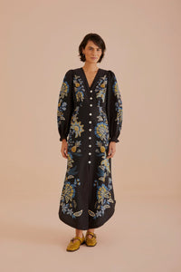 NEW_Stitched Garden Black Robes midi - Stitched Garden Black
