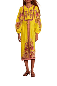 Garden Yellow Robe midi - Garden Yellow