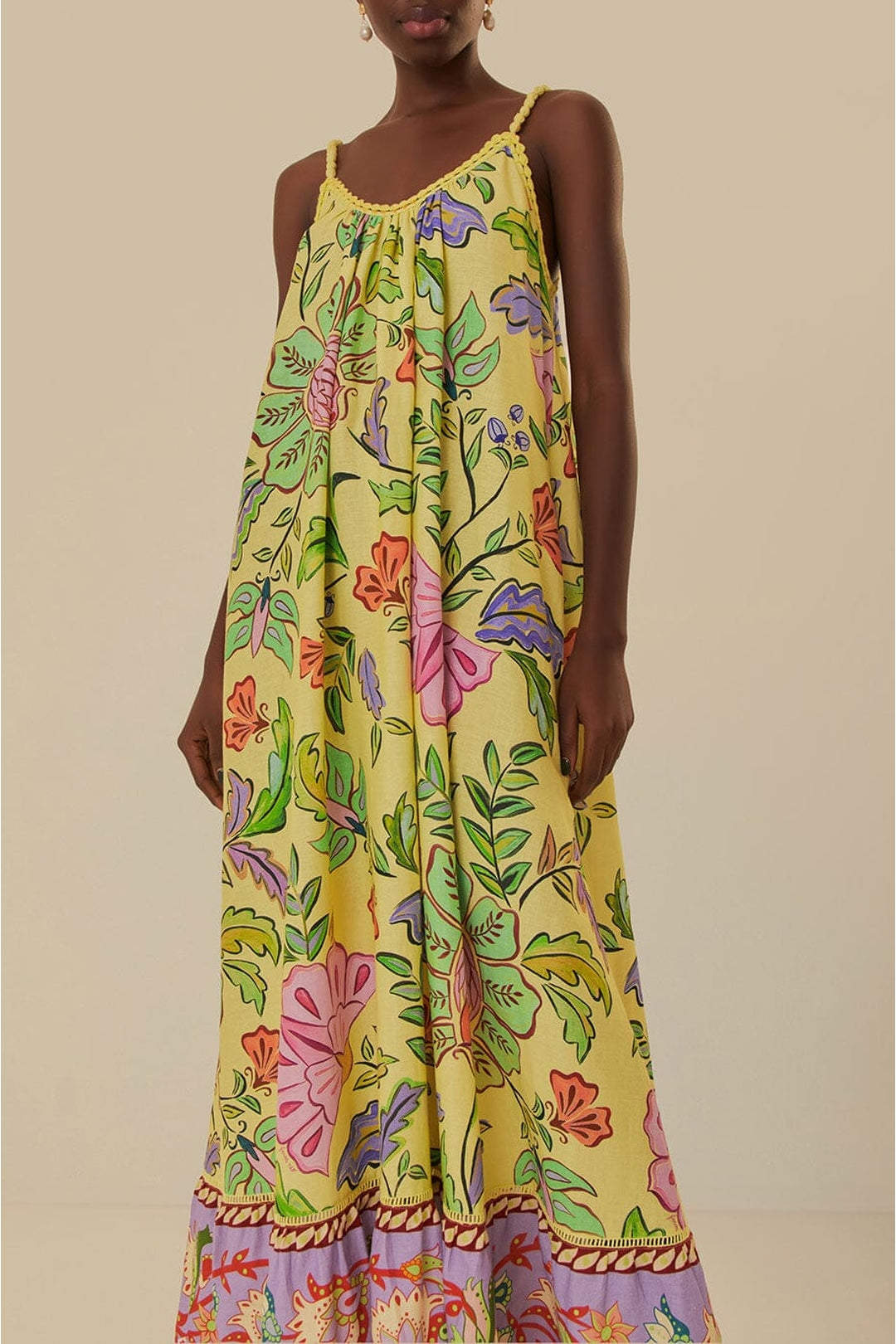 DJV_Floral Insects Yellow Robes longues - Floral Insects Yellow