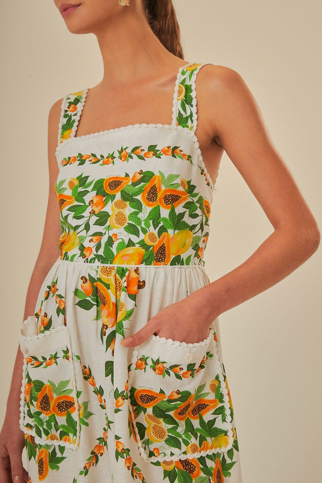 Papaya Salad Scarf Off White Robe longue - Papaya Salad Scarf Off White