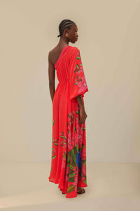 NEW_Summer Foliage Scarf Red Robes longues - Summer Foliage Scarf Red