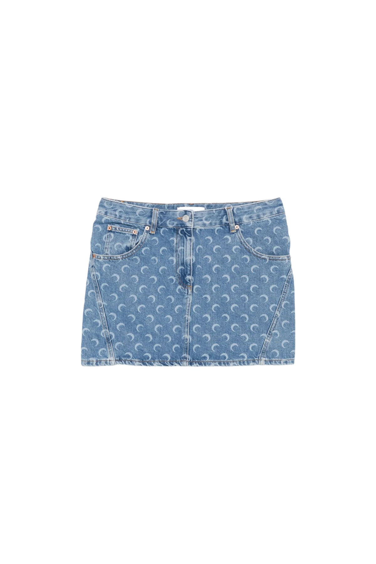 Jupe courte Moon Laser en denim - Bleu