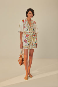 NEW_Floral Insects Off White Robes courtes - Floral Insects Off White