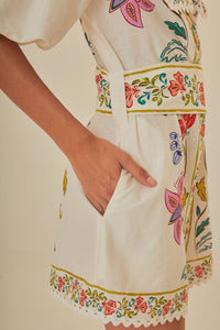 NEW_Floral Insects Off White Robes courtes - Floral Insects Off White