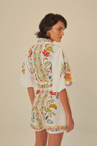 NEW_Floral Insects Off White Robes courtes - Floral Insects Off White