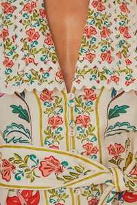 NEW_Floral Insects Off White Robes courtes - Floral Insects Off White